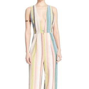 Free people my kind of woman striped jumpsuit